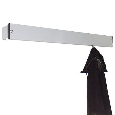 Sypro Garderobenleiste, 1,50 m, Lichtgrau (RAL 7035), Nassräume