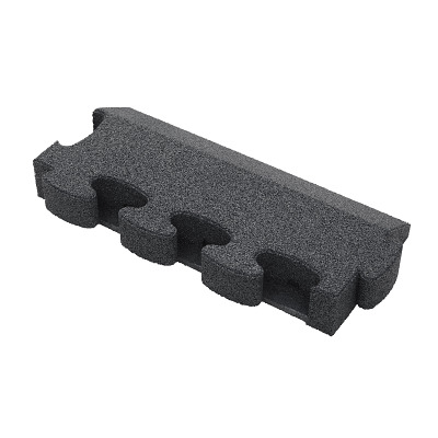 Gum-Tech Randstück "Abgeschrägt" für Fallschutzplatten, Grau, 4,5 cm