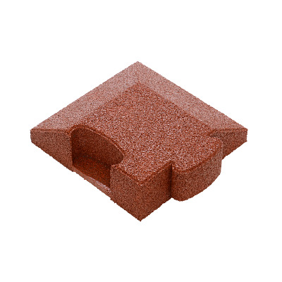 Gum-Tech Eckstück "Abgeschrägt" für Fallschutzplatten, Rot, 8 cm