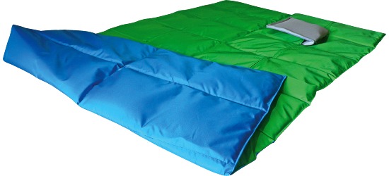 Enste Physioform Reha Schwere Decke/Gewichtsdecke 180x90 cm / Grün-Blau, Aussenhülle Suratec