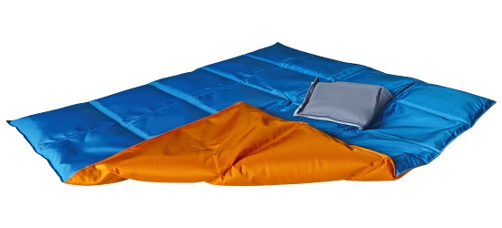 Enste Physioform Reha Schwere Decke/Gewichtsdecke 90x72 cm / Orange-Blau, Aussenhülle Suratec