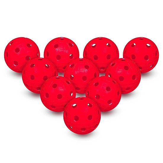10er Set Unihockey-Bälle Rot