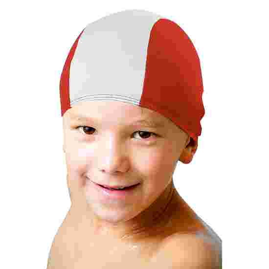 Bonnet de bain en textile Rouge-blanc, Enfant