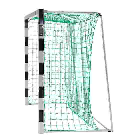 But de handball en salle Sport-Thieme 3x2 m, autostable avec angles d'assemblage en acier Premium Avec supports de filet rabattables, Noir-argent
