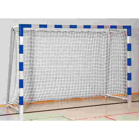 But de handball en salle Sport-Thieme 3x2 m  avec fourreaux et supports de filet rabattables Angles d'assemblage soudés, Bleu-argent