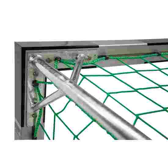 But de handball en salle Sport-Thieme 3x2 m, avec fourreaux Angles d'assemblage vissés, Noir-argent