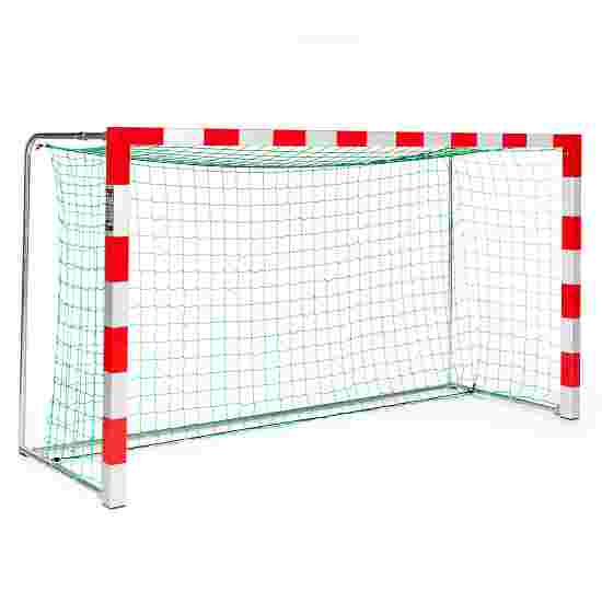 But de handball Sport-Thieme autostable, 3x1,60 m Angles d'assemblage en fonte d'aluminium, Rouge-argent
