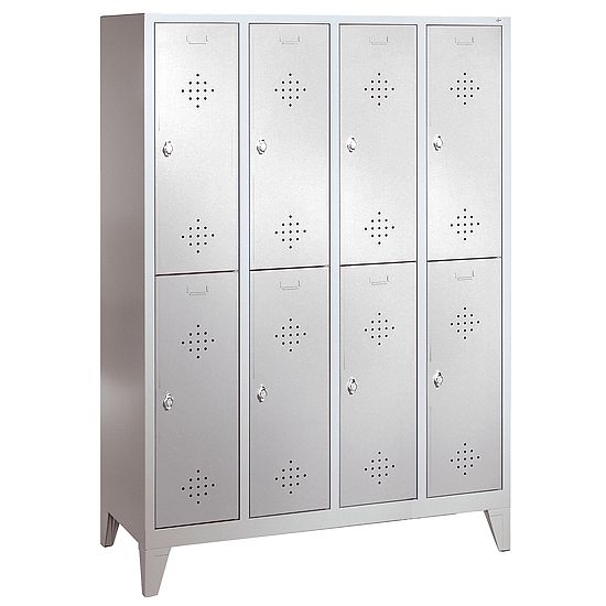 C+P Doppel-Garderobenschrank "S 2000 Classic" mit 15 cm hohen Füssen 185x119x50 cm/ 8 Fächer, 30 cm