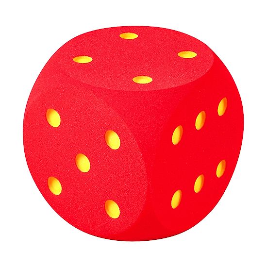 Cavernedesjouets Dé Géant Mousse 15cm - Jeu Plein Air Rouge Pour Enfants