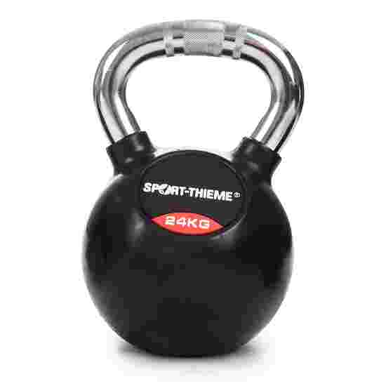 Kettlebell Sport-Thieme « Coutchoutée avec poignée chrome » 24 kg
