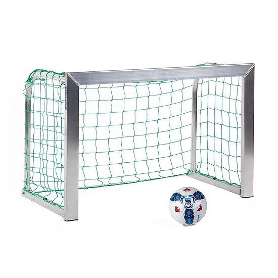 Mini but Sport-Thieme®, avec supports de filet rabattables 1,20x0,80 m, profondeur 0,70 m, Filet inclus, vert (mailles 10 cm)