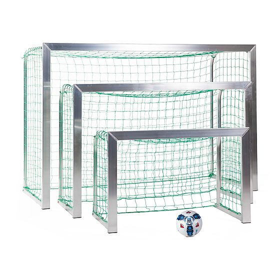 Mini but Sport-Thieme®, avec supports de filet rabattables 1,20x0,80 m, profondeur 0,70 m, Filet inclus, vert (mailles 10 cm)