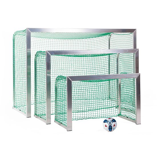 Mini but Sport-Thieme®, avec supports de filet rabattables 1,20x0,80 m, profondeur 0,70 m, Filet inclus, vert (mailles 4,5 cm)