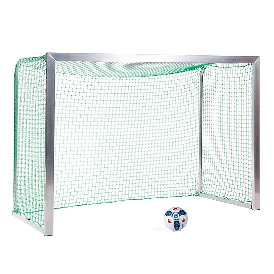 Mini but Sport-Thieme®, avec supports de filet rabattables 2,40x1,60 m, profondeur 1,00 m, Filet inclus, vert (mailles 4,5 cm)