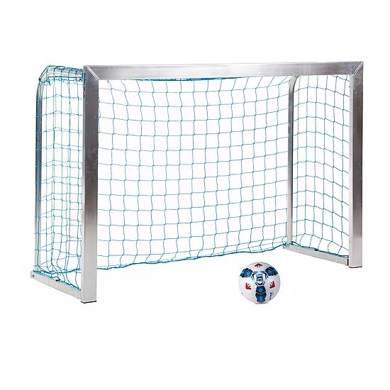 Mini but Sport-Thieme®, avec supports de filet rabattables 1,80x1,20 m, profondeur 0,70 m, Filet inclus, bleu (mailles 10 cm)