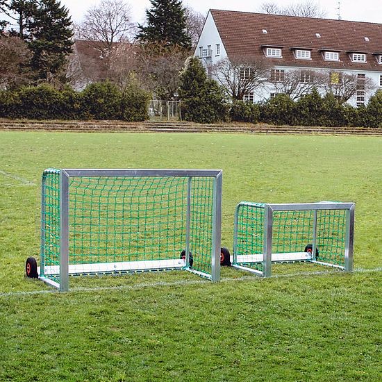 Minibut de football Sport-Thieme® « Safety » 1,20x0,80 m, Filet inclus, vert (mailles 10 cm)