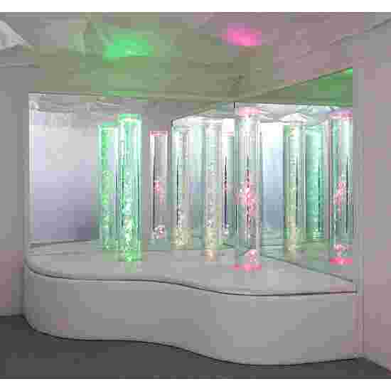 Plate-forme pour colonnes à bulles Sport-Thieme &quot;Version d'angle&quot; 100x100x50 cm, avec plateforme en forme de vague