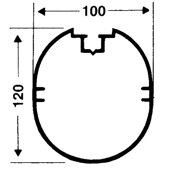 Roulettes de transport pour buts autostables Profilé ovale 100x120 mm, Rainure de profil classique