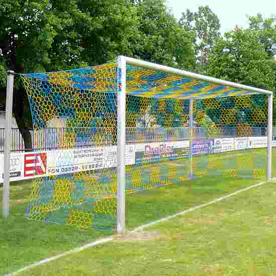 Sport-Thieme Alu-Fussballtor 7,32x2,44 m, in Bodenhülsen stehend mit freier Netzaufhängung Mattsilber eloxiert , Netzhalter