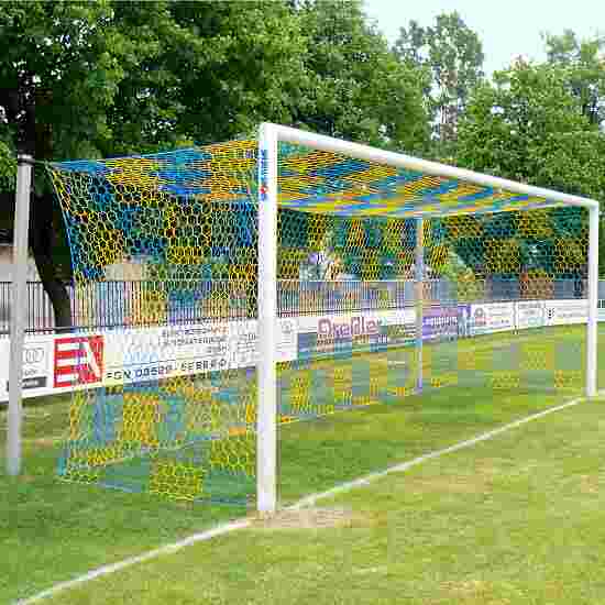 Sport-Thieme Alu-Fussballtor 7,32x2,44 m, in Bodenhülsen stehend mit freier Netzaufhängung Weiss einbrennlackiert , Netzhalter