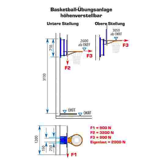Sport-Thieme Basketball-Übungsanlage &quot;verstellbar&quot; Mit Höhenverstellung