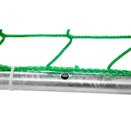 Sport-Thieme Handballtor frei stehend mit patentierter Eckverbindung, 3x2 m Mit anklappbaren Netzbügeln, Schwarz-Silber