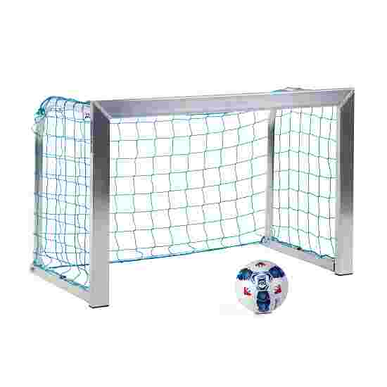 Sport-Thieme Mini but d’entraînement avec supports de filet pliables 1,20x0,80 m, profondeur 0,70 m, Filet inclus, bleu (mailles 10 cm)