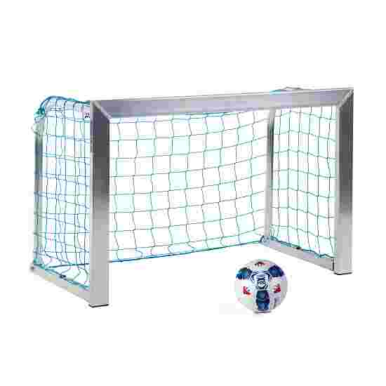Sport-Thieme Mini-Fussballtor mit anklappbaren Netzbügeln 1,20x0,80 m, Tortiefe 0,70 m, Inkl. Netz, blau (MW 10 cm)