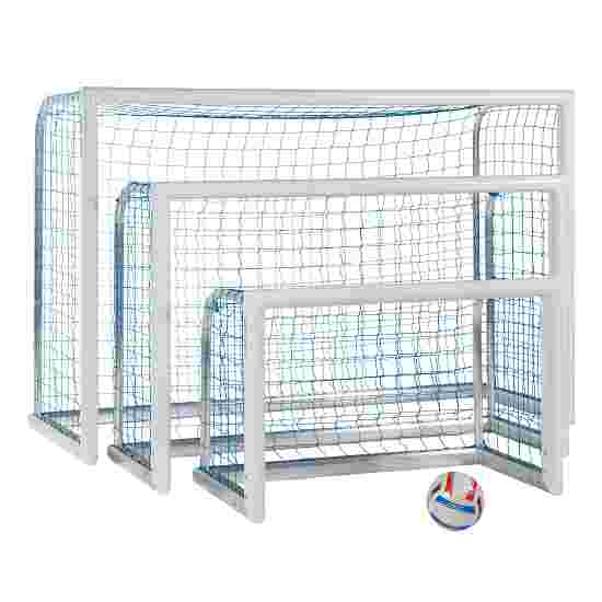 Sport-Thieme Mini-Fussballtor &quot;Professional Kompakt&quot;, Weiss-Pulverbeschichtet 1,20x0,80 m, Inkl. Netz, blau (MW 10 cm)