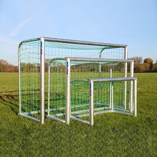 Sport-Thieme Minibut d'entraînement en alu « Professional » Filet inclus, vert (mailles 10 cm), 1,20x0,80 m, profondeur 0,70 m