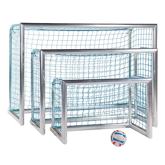 Sport-Thieme Minibut d'entraînement en alu « Professional » Filet inclus, bleu (mailles 10 cm), 1,20x0,80 m, profondeur 0,70 m