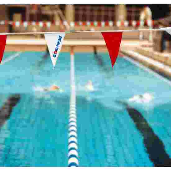 Sport-Thieme Wimpelkette für Rückenschwimmer-Sichtanlage Rot-Weiss, Wimpel 18x27,5 cm