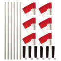 Kit de poteaux de délimitation Sport-Thieme « Allround » Poteau blanc, fanion rouge-blanc