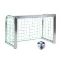 Mini but Sport-Thieme®, avec supports de filet rabattables 1,20x0,80 m, profondeur 0,70 m, Filet inclus, vert (mailles 10 cm)