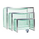 Mini but Sport-Thieme®, avec supports de filet rabattables 1,20x0,80 m, profondeur 0,70 m, Filet inclus, vert (mailles 4,5 cm)