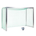 Mini but Sport-Thieme®, avec supports de filet rabattables 2,40x1,60 m, profondeur 1,00 m, Filet inclus, vert (mailles 4,5 cm)