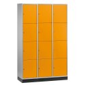 Armoire à casiers « S 4000 Intro » (4 casiers superposés) 195x122x49 cm/ 12 compartiments, Orangé jaune (RAL 2000)