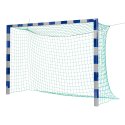 Sport-Thieme Hallenfussballtor 3x2 m, in Bodenhülsen stehend mit Premium-Stahl-Eckverbindung Ohne Netzbügel, Blau-Silber
