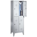 C+P Doppel-Garderobenschrank "S 2000 Classic" mit 15 cm hohen Füssen 185x61x50 cm / 4 Fächer, 30 cm