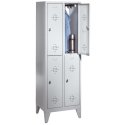 C+P Doppel-Garderobenschrank "S 2000 Classic" mit 15 cm hohen Füssen 185x81x50 cm/ 4 Fächer, 40 cm