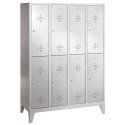 C+P Doppel-Garderobenschrank "S 2000 Classic" mit 15 cm hohen Füssen 185x159x50 cm/ 8 Fächer, 40 cm
