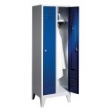 Garderobenschrank "S 2000 Classic" mit 150 mm hohen Füssen 1850x610x500 mm /2 Abteile, 30 cm