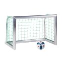 Minibut d'entraînement en alu Sport-Thieme® « Professional Compact », coloris aluminium naturel 1,20x0,80 m, Filet inclus, vert (mailles 10 cm)