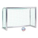 Sport-Thieme Mini-Fussballtor "Professional Kompakt", Alu-Naturblank 1,80x1,20 m, Inkl. Netz, grün (MW 10 cm)