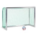 Minibut d'entraînement en alu Sport-Thieme® « Professional Compact », coloris aluminium naturel 1,80x1,20 m, Filet inclus, vert (mailles 4,5 cm)