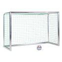 Sport-Thieme Mini-Fussballtor "Professional Kompakt", Alu-Naturblank 2,40x1,60 m, Inkl. Netz, grün (MW 10 cm)