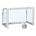 Sport-Thieme Mini-Fussballtor "Professional Kompakt", Weiss-Pulverbeschichtet 1,20x0,80 m, Inkl. Netz, blau (MW 10 cm)
