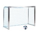 Mini but Sport-Thieme®, avec supports de filet rabattables 1,80x1,20 m, profondeur 0,70 m, Filet inclus, bleu (mailles 10 cm)