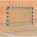 Sport-Thieme Handballtor mit fest stehenden Netzbügeln Standard, Tortiefe 1 m, Blau-Silber