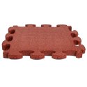 Dalle de protection antichute Gum-tech « Puzzle mat 3D » 4,5 cm, Rouge